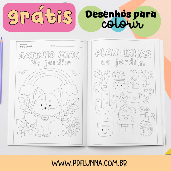 Desenhos para contornar e colorir Jardim - Grátis